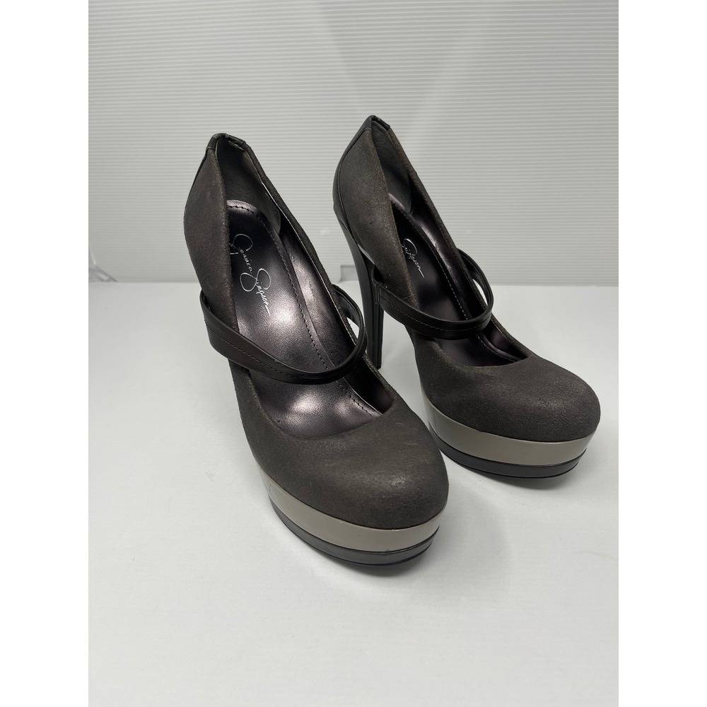 Jessica Simpson Gray Platform Pumps Mary Jane Stiletto Heels Size 10